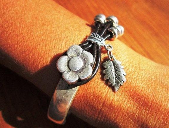 Custom Charm Silver Beaded Bracelet • Bohemian Handmade Jewelry • Personalized Custom jewelry Gift for Her & Birthday Gift  by kekugi