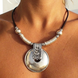 Custom Statement Silver Necklace • Beaded Couples Necklace Pendant Charm • Custom Personalized Jewelry • Best Selling Items Gift for Her