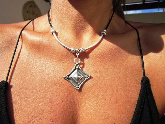 Statement Charm Necklace gift for Her • Silver Beaded Necklaces for Women • Handmade Personalized Jewelry Best selling items Gifts By Kekugi