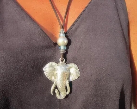 Silver Pendant Elephant Necklace Charm • Necklaces for Women • Bohemian Handmade Jewelry • Best selling items Custom Gift for her by Kekugi