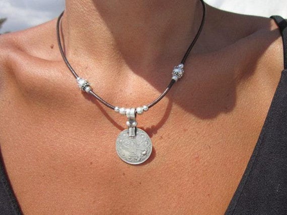 Silver Pendant Necklace birthday gift for Her or Mom • Personalized Gifts Anniversary Gift • Handmade Bohemian Jewelry Best selling items