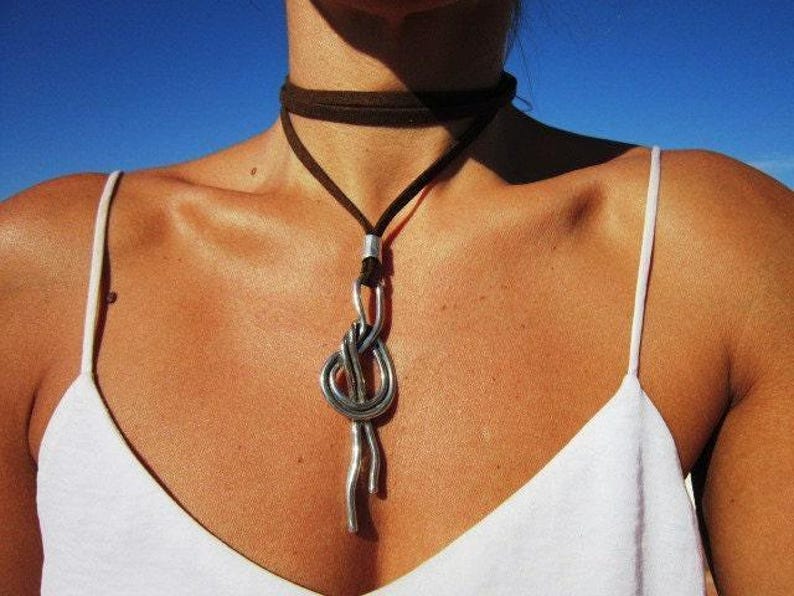 Beaded summer Necklace Silver Charm Host Gift or couples Necklace • Bohemian Handmade Personalized Jewelry • Best selling items Gift for her image 4
