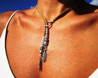 feather long Y  lariat necklace, necklaces for women