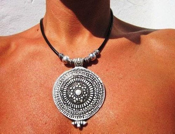 Custom Statement Silver Beaded Necklace with Pendant Charm • Custom Personalized Black Owned Jewelry • Best selling items Gift for Her