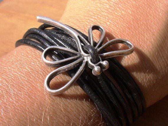 Custom Charm Silver Beaded dragonfly Bracelet • Bohemian Handmade Jewelry • Personalized Custom jewelry Gift for Her & Birthday Gift