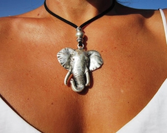 Silver Pendant Elephant Necklace Charm • Necklaces for Women • Bohemian Handmade Jewelry • Best selling items Custom Host Gift for her