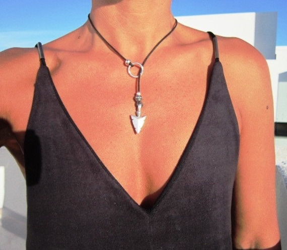 boho necklace, Y necklace, arrow necklace, lariat necklace, silver necklaces, boho jewelry, bohemian necklace, bohemian jewelry