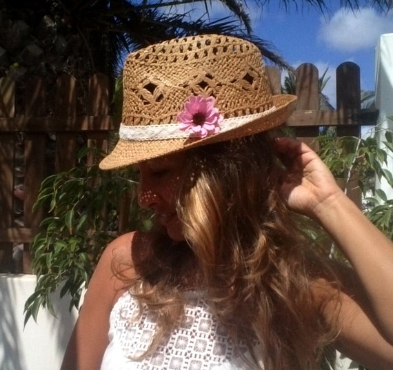 Personalized straw women hat, fedora hats for women, summer sun hats, festival style, kekugi