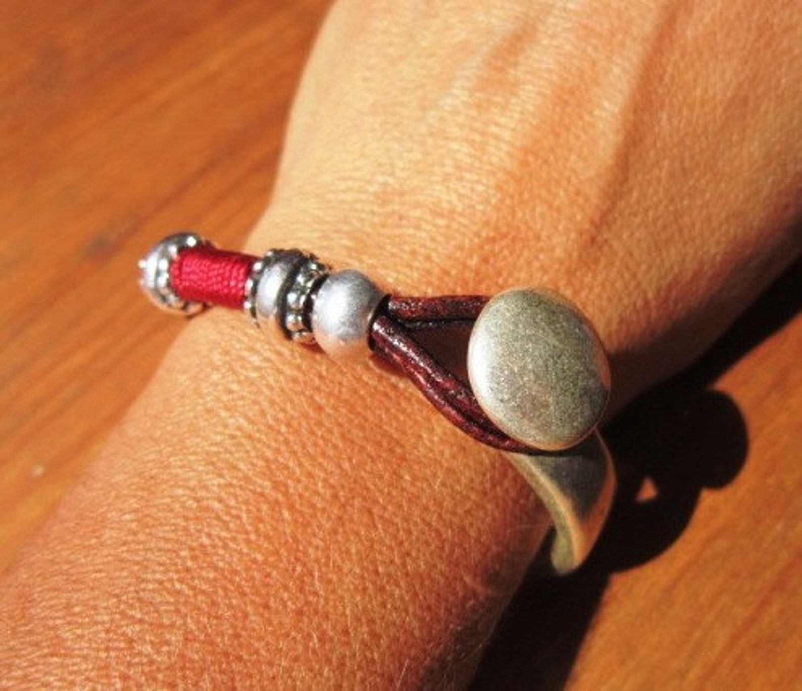 Leather bracelets everyday bracelets silver bracelets for Etsy