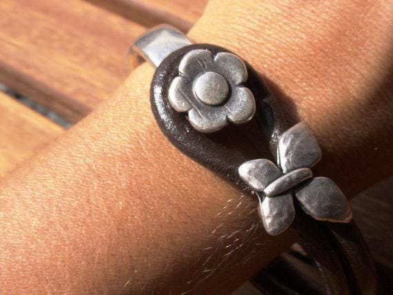 Silver & Leather Custom butterfly Bracelet Gift for Her • Personalized Handmade Jewelry Gift • Beaded Bracelet Personalized birthday Gifts