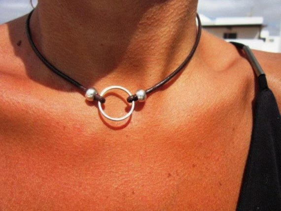 Silver Beaded Ring Necklace gift for her • Bohemian Handmade jewelry • Couples Necklaces for Women • Personalized Jewelry Gifts by Kekugi