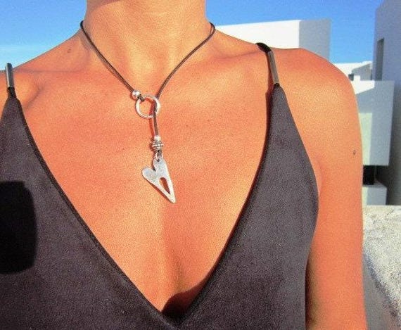 heart necklace, lariat necklace, heart jewelry, necklaces for women, lariat necklace, silver Lariat, Simple Layering Necklace