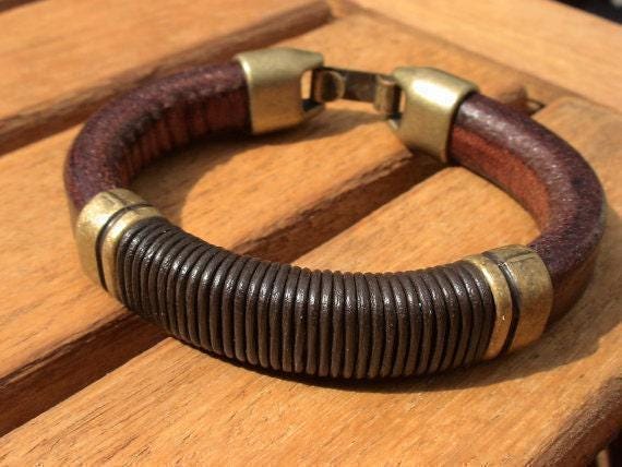 Personalized Leather Beaded Bracelet Gifts for Men • Handmade Mens Jewelry • Birthday Gift or Custom Jewelry Gift for Him by Kekugi