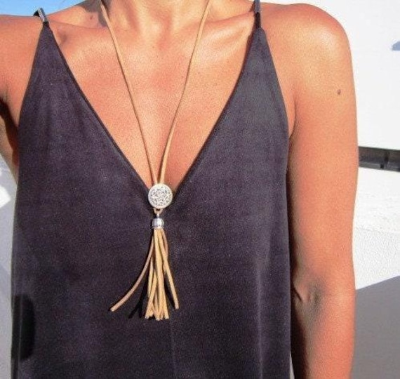 Best selling items Silver Everyday Pendant Beaded Necklace • Long Boho Layered Chunky Necklace Gift for Her • Necklaces for Women by Kekugi