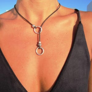 Dainty Y lariat Necklace with charm Couples Necklace • Beaded Necklaces for Women • Personalized Gifts