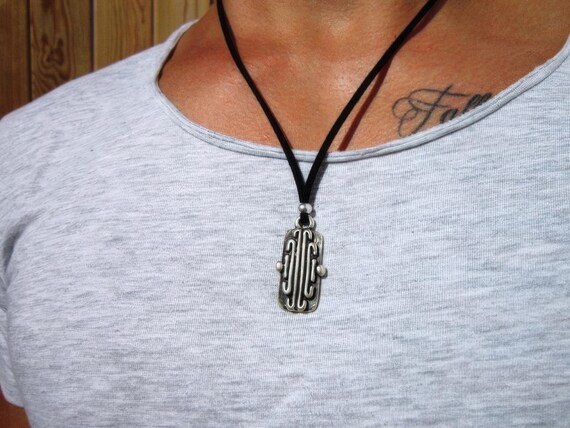 Silver Necklace for Men – Charm Necklace Custom Gift Mens Jewelry Gifts for Men Unique Handmade by Kekugi