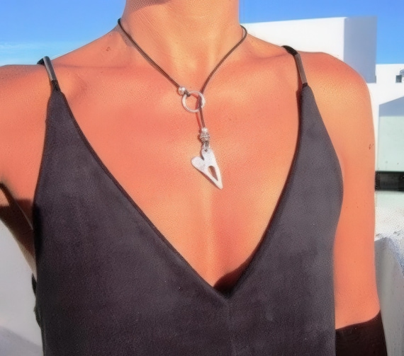 Handmade Couples Heart Necklace • Y lariat Necklace for Mama • Personalized Bohemian Jewelry Gift for Her • Birthday Gift for mom or Mama