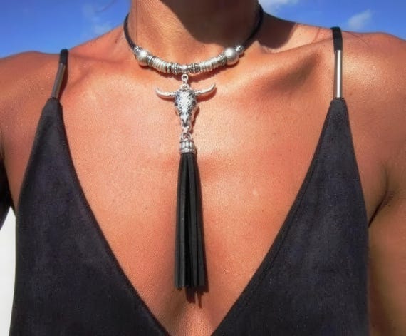 Silver Beaded Necklace with Charm • Bohemian Handmade jewelry • Necklaces for Women • Personalized Jewelry Gift for Her Best selling items