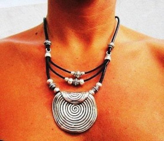 Custom Statement Silver Beaded Necklace with Pendant Charm • Custom Personalized Greek Jewelry • Best Selling items Gift for Her