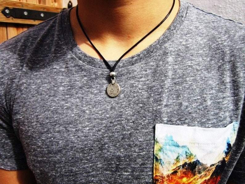 Mens Necklace Pendant Personalized Gift for Men Silver Etsy