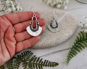 dangle earrings, Boho earring silver, drop earrings, statement trendy earrings for women, unique gypsy earrings, handmade jewelry,