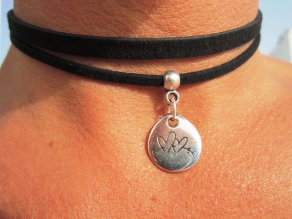 Bohemian Leather Choker Necklace beaded with charm • couple necklaces for women Handmade personalized jewelry