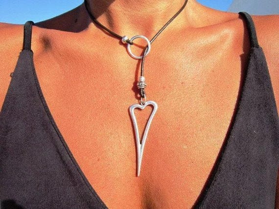 Boho Y lariat Heart Necklace • Beaded Couples Necklace gift for Her • Bohemian personalized Handmade Jewelry • Best selling items