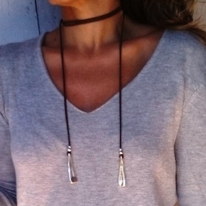 wrap leather choker necklace for women, beaded choker necklace with charms, bohemian jewelry, bohemian necklaces