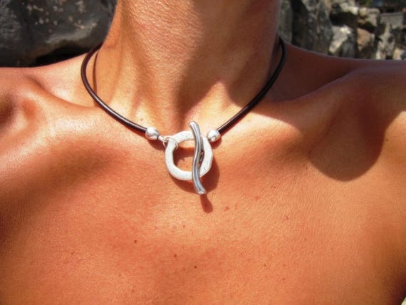 Silver Beaded Ring customized Necklace gift for her • Bohemian Handmade jewelry • Necklaces for Women • Personalized Jewelry Gifts by Kekugi