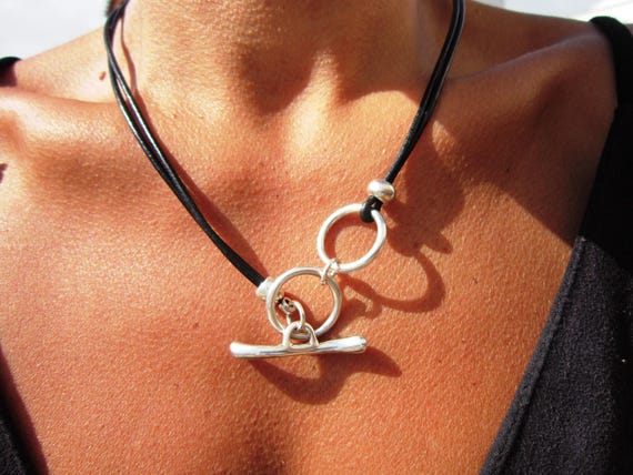 Statement Pendant Charm Ring Necklace • Silver Beaded Necklaces for Women • Handmade Personalized Jewelry Best selling items Gifts