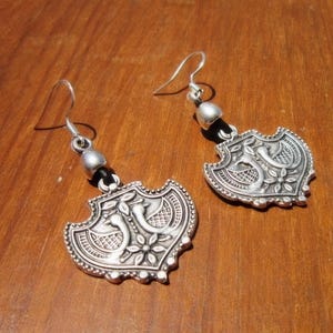 Gift for her hook sterling silver earrings dangle, statement drop beaded earrings. Personalized handmade jewelry, cute boho unique earrings.