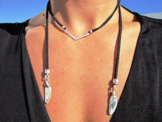 Statement Chunky silver pendant Necklace Handmade Products • layered beaded necklace • Bohemian Personalized Jewelry Gift for Her or Host