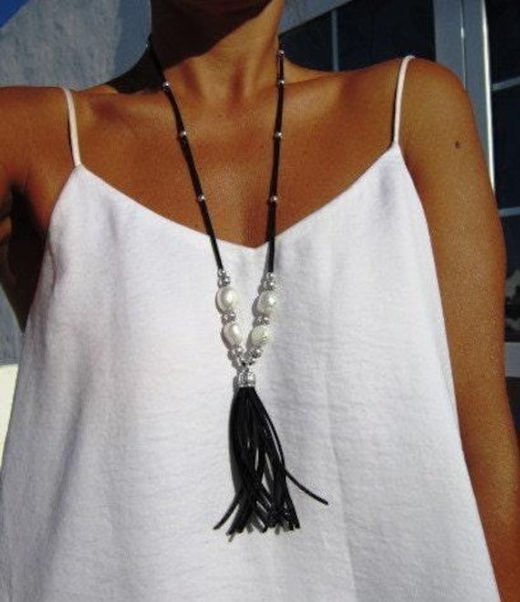 Silver Chunky Couples pearl Necklace Pendant • Beaded Charm Necklace • Personalized Jewelry Gifts Best selling items Host Gift for Her