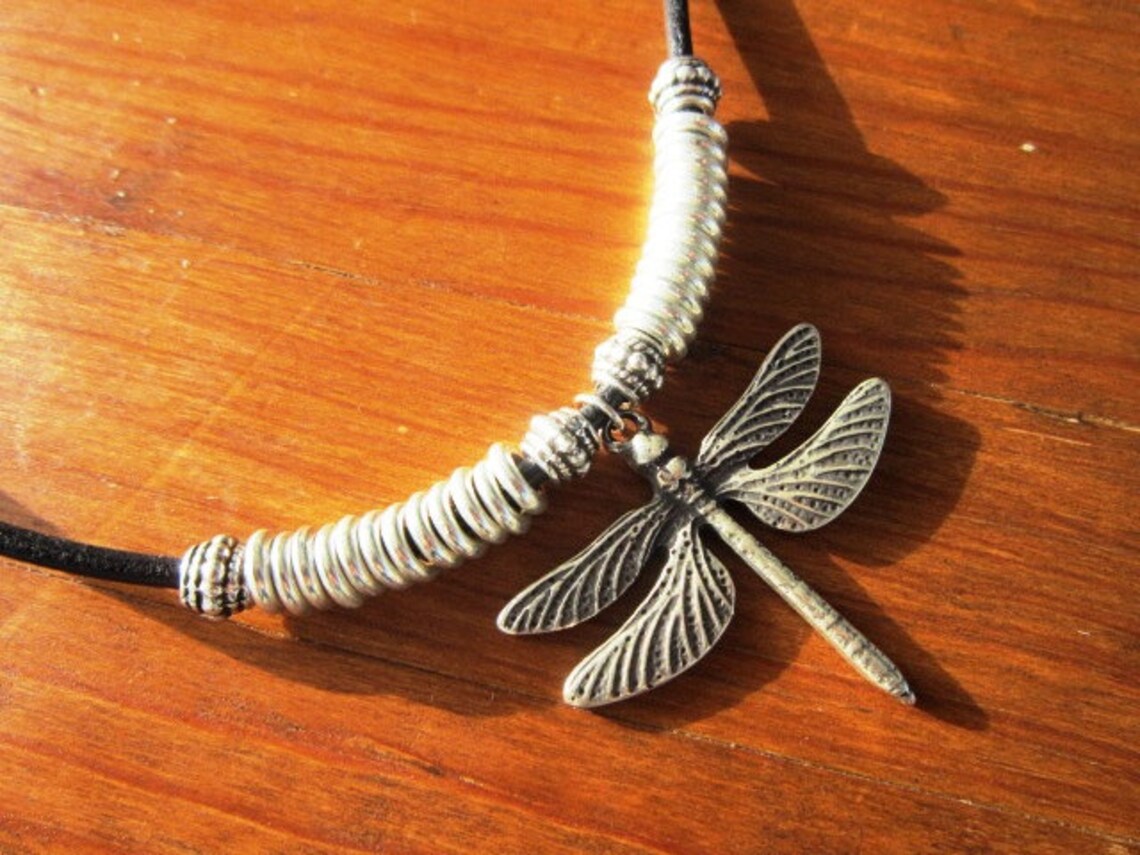 Dragonfly Necklace Dragonfly Jewelry Beaded Necklaces Etsy