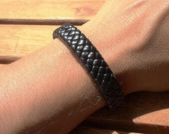 Personalized Leather & Silver Beaded Bracelet Gifts for Men • Handmade Mens Jewelry • Birthday Gift or Custom Jewelry Gift for Him by Kekugi