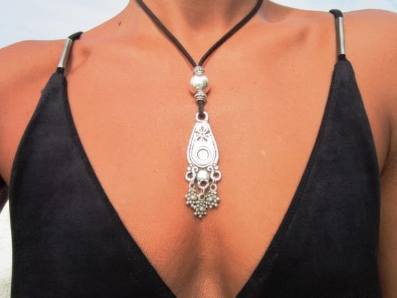 womens long Pendant necklaces, boho bohemian jewelry, tassel necklaces for women