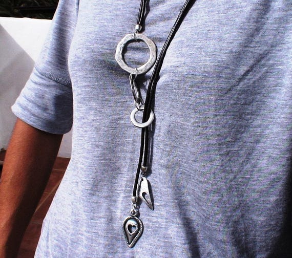 Handmade Couples Heart mama Necklace • Y lariat Necklace Customized • Personalized Jewelry Gift for Her • Birthday Gift for mom or Mama