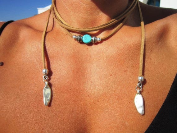 Couples Chunky Necklace Beaded turquoise • Personalized Jewelry Best selling items • Gift for Her or Galentine Gift turquoise jewelry