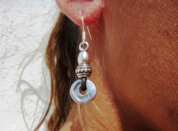 Sterling Silver hook earrings dangle • Beaded Drop Boho Earrings • Dainty Cute Handmade jewelry Gift for Her by kekugi