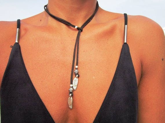 Simple Silver Y Lariat Necklace - Fashion Jewelry Long Drop Design