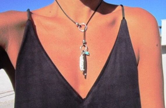 Boho necklace turquoise jewelry Y necklace lariat necklace | Etsy
