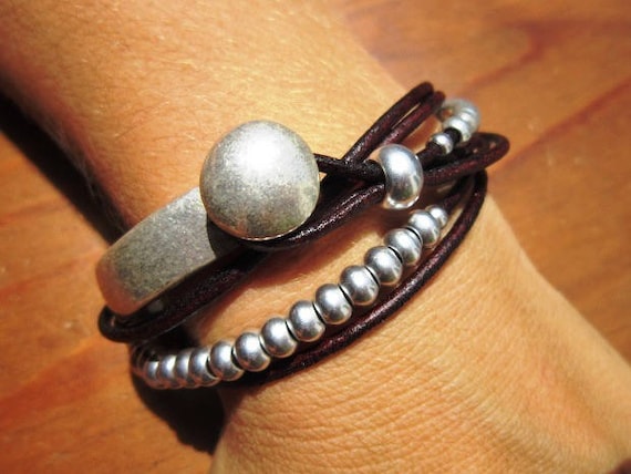 stacking bracelet, stacked bracelets, stack bracelet, beads bracelet, womens bracelets, leather bracelet, wrist accessories, silver bracelet