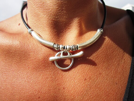 silver circle statement necklace choker, beaded necklaces for women