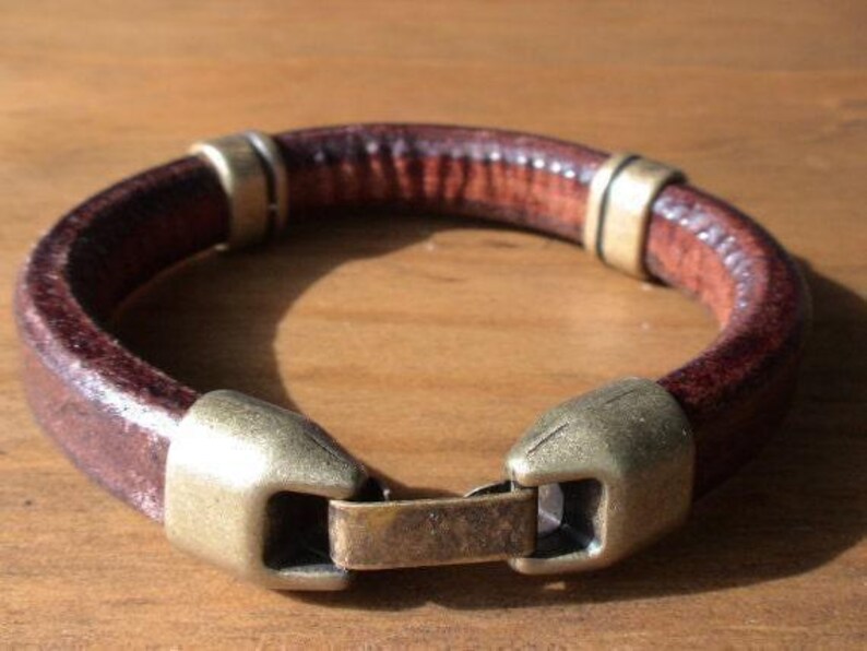 Handgefertigtes Leder Herren Armband • Passende Paar Armbänder • Benutzerdefinierte Herren Armband Geschenk für Ihn • Bestseller Schmuck von Kekugi Bild 5