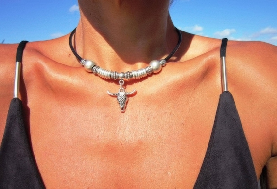 Silver Beaded Necklace with Charm • Bohemian Handmade jewelry • Necklaces for Women • Personalized Jewelry Gift for Her best selling items