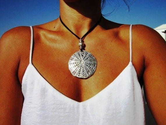 Statement Silver Chunky Pendant leather Necklace • Bohemian Jewelry Best Selling Items • Gift for Her • Neotribal Jewelry Boho Necklace