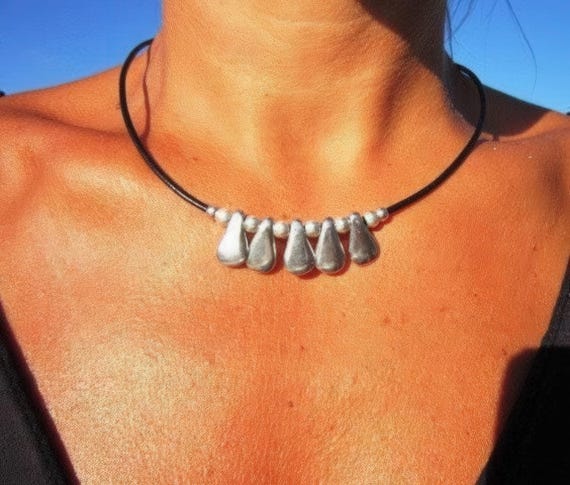 Handmade Simple Leather Necklace Gift for Her • Unique Couples Necklace Jewelry • Personalized Jewelry Best selling items Gifts By Kekugi