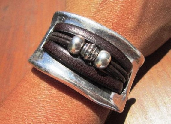 Leather & Silver Bracelets for women • Matching couple bracelets gift for women • Custom bracelet gift for her best selling ítems by kekugi