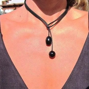 Best Selling Items Y Lariat obsidian onyx Necklace Gift for Her • Bohemian jewelry Necklaces for Women image 5