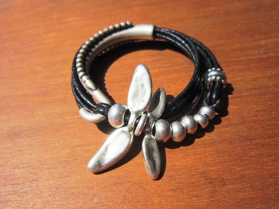 Custom Charm Silver Beaded dragonfly Bracelet • Bohemian Handmade Jewelry • Personalized Custom jewelry Gift for Her Bohemian jewelry
